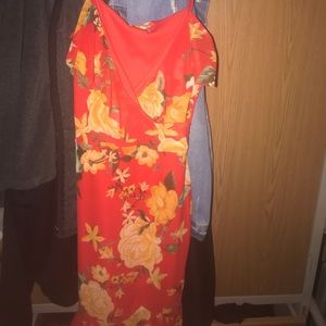 Floral Top Faux Wrap Dress